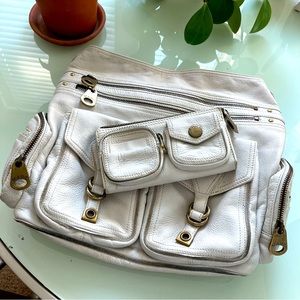 Marc Jacobs ivory leather off white vintage hobo bag purse and matching wallet